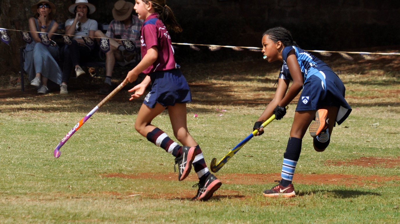 Children playing hockey